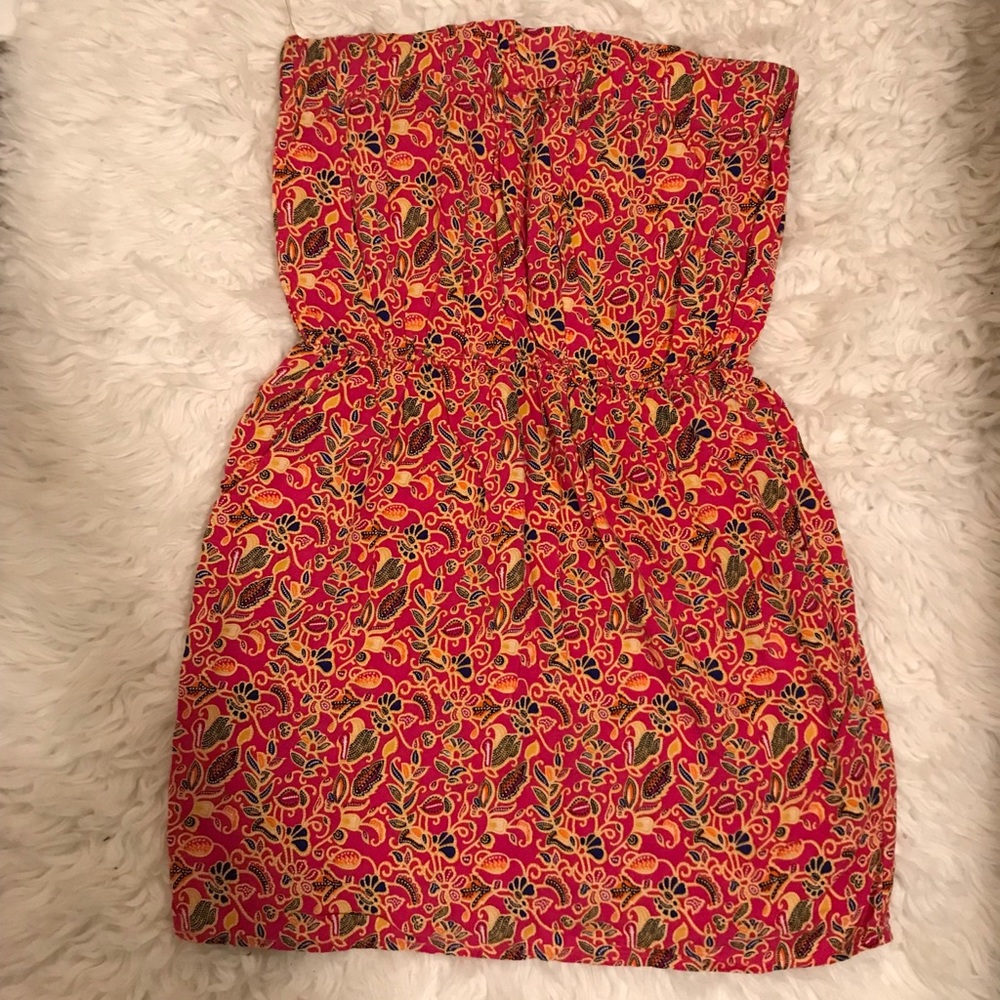 Strapless mini dress